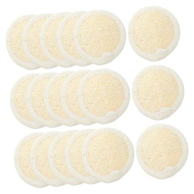 PLAFOPE 18pcs Loofah Facial Cleanser for Face Exfoliating Bath Sponge Body Scrubber Exfoliator Exfoliating Pads Safe for Ages