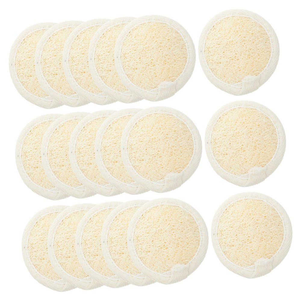 PLAFOPE 18pcs Loofah Facial Cleanser for Face Exfoliating Bath Sponge Body Scrubber Exfoliator Exfoliating Pads Safe for Ages
