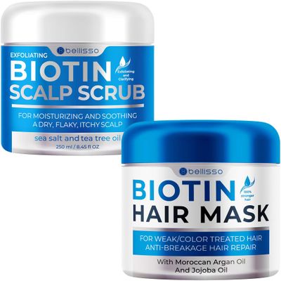 BELLISSO Biotin Hair Mask and Biotin Scalp Scrub