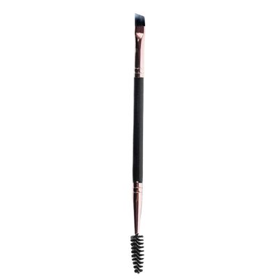 Molly Skin Dual-Ended Eye Brow Brush, Filling & Shaping Angled Brow Brush With Spoolie, Makeup Grooming Tool, Black
