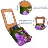 YTYVAGT Lipstick Case,Leather Lip Gloss Lipstick Organizer with Mirror,Mini Lipstick Holder Bag,Purple Flowers and Animals view 4
