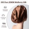 100% Mulberry Silk Bonnet for Sleeping Women, 22 Momme Grade-6A Hair Wrap with Elastic Stay& Tie Band On Head for Hair Care Short Long Curly Hair view 3