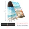 YTYVAGT Lipstick Case,Leather Lip Gloss Lipstick Organizer with Mirror,Mini Lipstick Holder Bag,Beach Seaside Starfish Ocean view 3