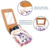 YTYVAGT Lipstick Case,Leather Lip Gloss Lipstick Organizer with Mirror,Mini Lipstick Holder Bag,Unicorn with Floral view 4