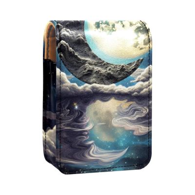YTYVAGT Lipstick Case,Portable Makeup Bag Cosmetic Pouch,Lipstick Holder Makeup Organizer,Beach Yin Yang Galaxy Nebula