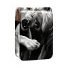 YTYVAGT Lipstick Case,Leather Lip Gloss Lipstick Organizer with Mirror,Mini Lipstick Holder Bag,Animal Lion Couple view 1
