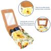 YTYVAGT Lipstick Case,Leather Lip Gloss Lipstick Organizer with Mirror,Mini Lipstick Holder Bag,Colorful Floral Sunflower Plant view 4