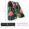 YTYVAGT Lipstick Case,Leather Lip Gloss Lipstick Organizer with Mirror,Mini Lipstick Holder Bag,Tropical Leaves and Flamingos view 3