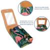 YTYVAGT Lipstick Case,Leather Lip Gloss Lipstick Organizer with Mirror,Mini Lipstick Holder Bag,Tropical Leaves and Flamingos view 4