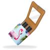 YTYVAGT Lipstick Case,Portable Makeup Bag Cosmetic Pouch,Lipstick Holder Makeup Organizer,Floral Tropical Pink Flamingos view 2