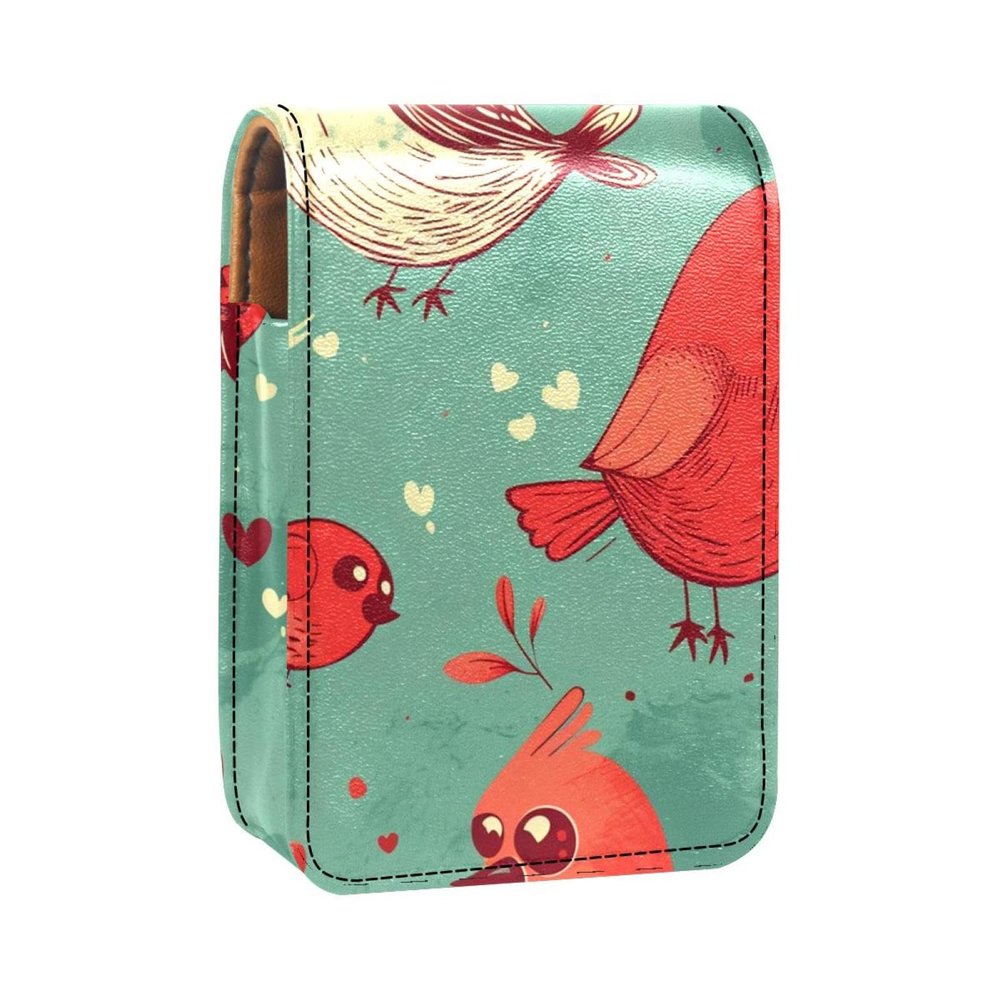 YTYVAGT Lipstick Case,Portable Makeup Bag Cosmetic Pouch,Lipstick Holder Makeup Organizer,Flower Owl Chick Bird