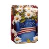 YTYVAGT Lipstick Case,Leather Lip Gloss Lipstick Organizer with Mirror,Mini Lipstick Holder Bag,American Flag Daisy Flower view 1