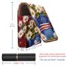 YTYVAGT Lipstick Case,Leather Lip Gloss Lipstick Organizer with Mirror,Mini Lipstick Holder Bag,American Flag Daisy Flower view 3