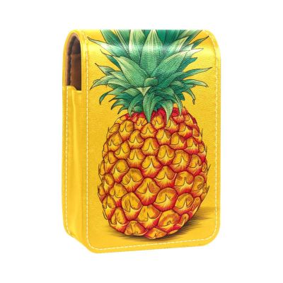 YTYVAGT Travel Lipstick Organizer Case,Lipstick Case Portable Makeup Bag With Mirror,Tropical Summer Theme Pineapple