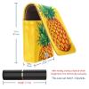 YTYVAGT Travel Lipstick Organizer Case,Lipstick Case Portable Makeup Bag With Mirror,Tropical Summer Theme Pineapple view 3