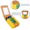 YTYVAGT Travel Lipstick Organizer Case,Lipstick Case Portable Makeup Bag With Mirror,Tropical Summer Theme Pineapple view 4