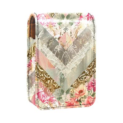 YTYVAGT Lipstick Case,Portable Makeup Bag Cosmetic Pouch,Lipstick Holder Makeup Organizer,Ethnic Vintage Indian Floral