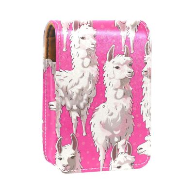 YTYVAGT Lipstick Case,Portable Makeup Bag Cosmetic Pouch,Lipstick Holder Makeup Organizer,Cute Cartoon Llama White Alpaca