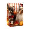 YTYVAGT Lipstick Case,Leather Lip Gloss Lipstick Organizer with Mirror,Mini Lipstick Holder Bag,Autumn Pets Cat and Dog view 1
