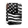 YTYVAGT Lipstick Case,Leather Lip Gloss Lipstick Organizer with Mirror,Mini Lipstick Holder Bag,Black and White American Flag view 1