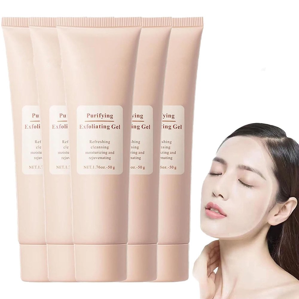 Purifying Exfoliating Gel, Exfoliating Face Scrub, Gentle Body Scrubber Moisturizing Gels, Deep Cleansing Moisturizing Facial Scrub, For All Skin Types (5PCS)
