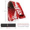 YTYVAGT Lipstick Case,Leather Lip Gloss Lipstick Organizer with Mirror,Mini Lipstick Holder Bag,Christmas Theme view 3