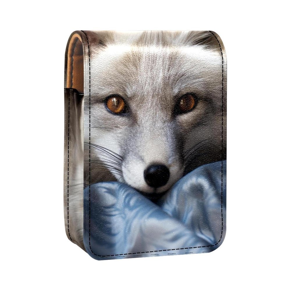 YTYVAGT Lipstick Case,Portable Makeup Bag Cosmetic Pouch,Lipstick Holder Makeup Organizer,Animal Portrait Red Fox