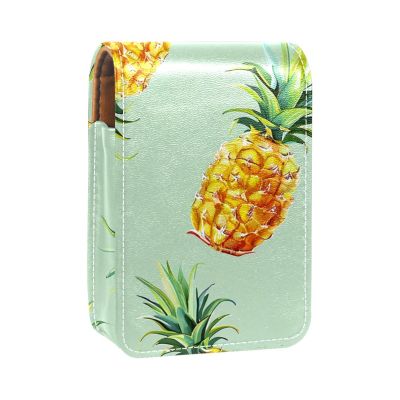 YTYVAGT Travel Lipstick Organizer Case,Lipstick Case Portable Makeup Bag With Mirror,Tropical Pineapple Fruit