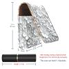 YTYVAGT Lipstick Case,Leather Lip Gloss Lipstick Organizer with Mirror,Mini Lipstick Holder Bag,White Plants Flowers Floral view 3