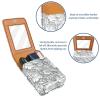 YTYVAGT Lipstick Case,Leather Lip Gloss Lipstick Organizer with Mirror,Mini Lipstick Holder Bag,White Plants Flowers Floral view 4