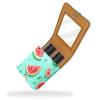 YTYVAGT Lipstick Case,Leather Lip Gloss Lipstick Organizer with Mirror,Mini Lipstick Holder Bag,Watermelon Fruit Polka Dots view 2