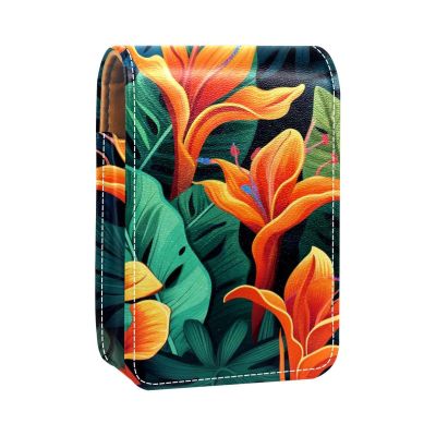 YTYVAGT Lipstick Case,Portable Makeup Bag Cosmetic Pouch,Lipstick Holder Makeup Organizer,Floral Plant Tropical Jungle