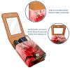 YTYVAGT Lipstick Case,Leather Lip Gloss Lipstick Organizer with Mirror,Mini Lipstick Holder Bag,Watercolor Plant Rose view 4