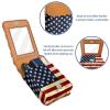YTYVAGT Lipstick Case,Leather Lip Gloss Lipstick Organizer with Mirror,Mini Lipstick Holder Bag,Vintage American Flag Print view 4