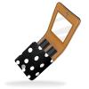 YTYVAGT Lipstick Case,Leather Lip Gloss Lipstick Organizer with Mirror,Mini Lipstick Holder Bag,Black White Dots view 2