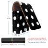 YTYVAGT Lipstick Case,Leather Lip Gloss Lipstick Organizer with Mirror,Mini Lipstick Holder Bag,Black White Dots view 3
