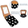 YTYVAGT Lipstick Case,Leather Lip Gloss Lipstick Organizer with Mirror,Mini Lipstick Holder Bag,Black White Dots view 4