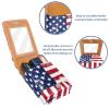 YTYVAGT Travel Lipstick Organizer Case,Lipstick Case Portable Makeup Bag With Mirror,United States and Iceland Flag view 4