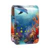 YTYVAGT Lipstick Case,Portable Makeup Bag Cosmetic Pouch,Lipstick Holder Makeup Organizer,Dolphins Fish Ocean Coral view 1