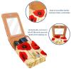YTYVAGT Lipstick Case,Leather Lip Gloss Lipstick Organizer with Mirror,Mini Lipstick Holder Bag,Vintage Flowers view 4