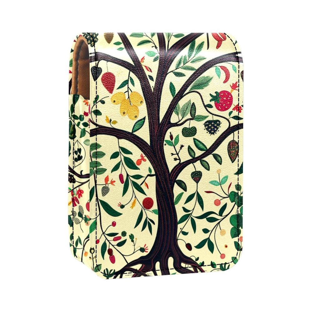 YTYVAGT Lipstick Case,Portable Makeup Bag Cosmetic Pouch,Lipstick Holder Makeup Organizer,Cartoon Tree Floral Fruit