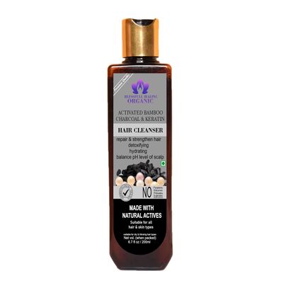 Blessfull Healing Luxury Activated Bamboo Charcoal &Keratin Hair Cleanser | Shampoo 200 ML