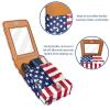 YTYVAGT Lipstick Case,Leather Lip Gloss Lipstick Organizer with Mirror,Mini Lipstick Holder Bag,United States and Iceland Flag view 4