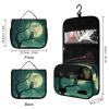 QUOPLMAM Owl Tree Green Portable Toiletry Bags,Travel Makeup Bags,Travel Cosmetic Bags,with Handle,Large Capacity view 3