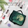 QUOPLMAM Owl Tree Green Portable Toiletry Bags,Travel Makeup Bags,Travel Cosmetic Bags,with Handle,Large Capacity view 4