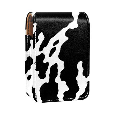 YTYVAGT Lipstick Case,Leather Lip Gloss Lipstick Organizer with Mirror,Mini Lipstick Holder Bag,Cow Texture