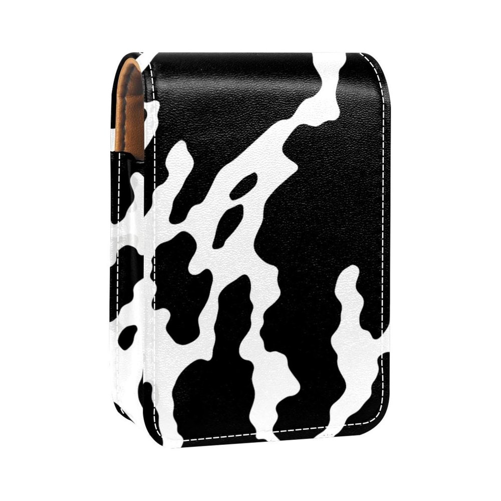 YTYVAGT Lipstick Case,Leather Lip Gloss Lipstick Organizer with Mirror,Mini Lipstick Holder Bag,Cow Texture