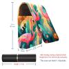 YTYVAGT Lipstick Case,Leather Lip Gloss Lipstick Organizer with Mirror,Mini Lipstick Holder Bag,Tropical Leaves Flamingo Flowers view 3