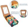 YTYVAGT Lipstick Case,Leather Lip Gloss Lipstick Organizer with Mirror,Mini Lipstick Holder Bag,Tropical Leaves Flamingo Flowers view 4