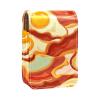 YTYVAGT Lipstick Case,Leather Lip Gloss Lipstick Organizer with Mirror,Mini Lipstick Holder Bag,Bacon Eggs Food Pattern view 1